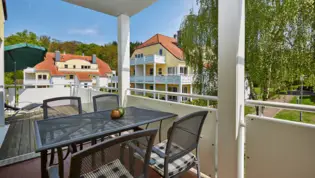 Terrace of the apartments in the H+ Hotel Ferienpark Usedom - Official website